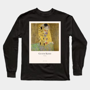 The Kiss by Klimt with text Long Sleeve T-Shirt